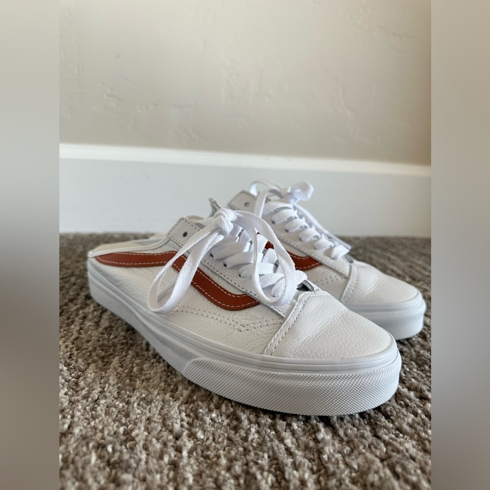VANS-LEATHER SLIP ON SNEAKERS